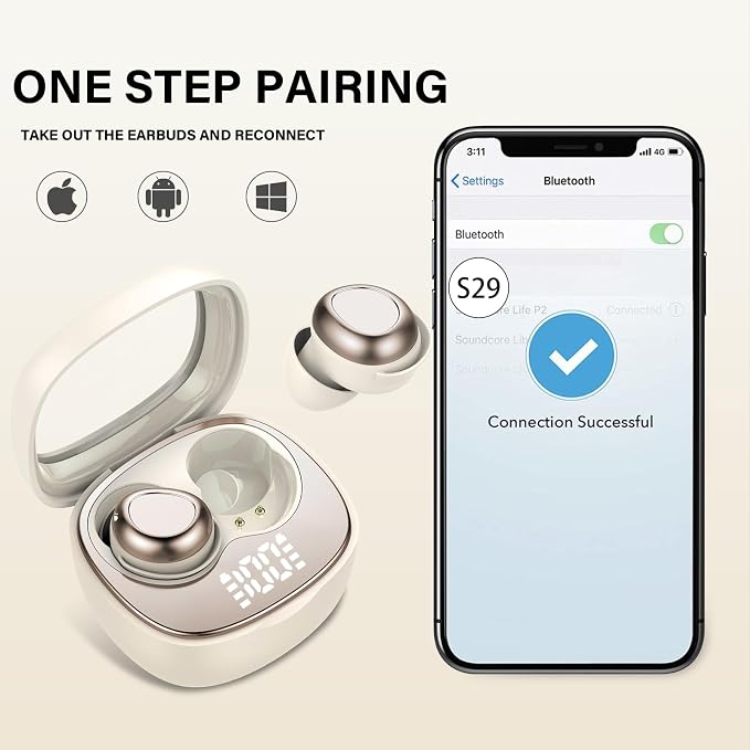 Wireless Earbuds, Hybrid ANC 40dB Noise Cancelling Headphones, 45H Playtime, Bluetooth 5.4, 10mm Drivers with 5 EQ, ENC Dual Mic, IPX7 Waterproof, Transparent Mode, Digital Battery Display White - Image 6