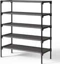 Kitsure Shoe Rack - Non-Woven Shoe Rack Shelf, Shoe Organizer for Closet, Entryway, Garage & Corridor, Stackable Shoe Shelves, 27.5" Wide - 5 Tier, Black | Shoe Organizer for Closet, Entryway, Garage, Stackable Shoe Shelves, college dorm&apartment esse... by Kitsure