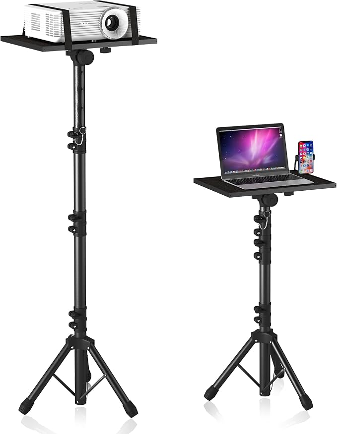 Projector Stand Tripod Laptop Stands Height Adjustable | from 23.5" to 63.5" with Gooseneck Phone Holder, Floor for Office, Home, Stage, Studio, Outdoor, DJ Racks Holder Mount by PlayimaginationtodecorateHomeOffice