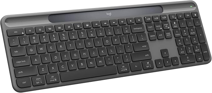Logitech Signature Slim Solar+ Wireless Bluetooth Keyboard K980 - Graphite | Signature, solar and artificial light powered, up to 10 years battery life, customizable keys by Unknown