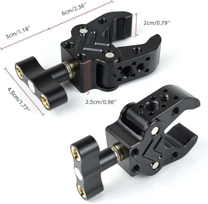 Super Clamp with 1/4" 3/8" Threads, Camera Clamp Mount for LED Lights,Magic Arm, Mic, Wireless Flash Receivers, Triggers, Photography Accessories - Image 7