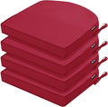Outdoor Chair Cushions Set of 4, 17 x 16 Inch Waterproof Seat Pads | 3 Year Color Fastness Thick Patio Chair Cushion with Ties for Garden Lawn Sofa Couch, Burgundy by COMCAVER