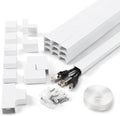 170in Wall Cable Hider Kit, Cord Hider Wall Cord Cover for 2-3 Cords | Wire Hiders for TV on Wall, White Wall Cable Management Kit, Paintable Wall Wire Cover 10 x L17in W0.95in H0.55in by YCLYC