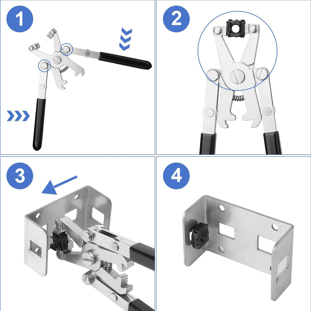 Rotable Cage Nut Tool, Cage Nut Insertion/Removal Tool on The Front, Side and Top for IT and Data Center Rack Deployment, Cabinet, Patch Panel, Server Shelves Fixing, for Cage Nut of M4 M5 M6 M8 M10 - Image 5