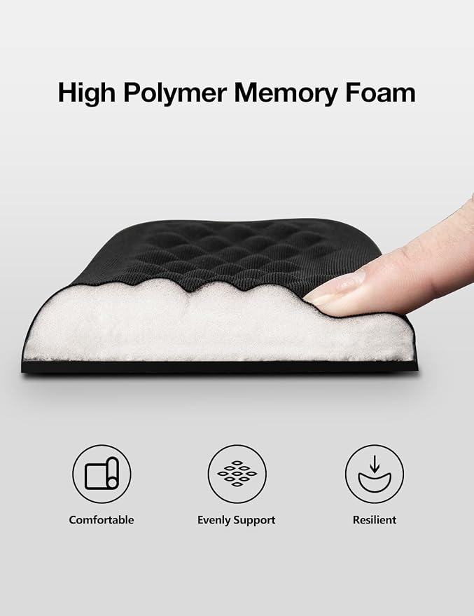 Vaydeer Wrist Rest for Keyboard and Mouse, Computer Ergonomic Wrist Support Pad Set, Soft Memory Foam Arm Cushion for Desk, Palm Hand Office Gaming Laptop Typing-Medium - Image 8