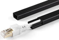 ZhiYo 102" Black Cord Cover for 1 Wire, Small Size, 0.59" W x 0.4" H | Fits Up to 1 Thick Extension Cord, Self-Adhesive for Easy Install, Lightweight PVC Helps Stay Secure, Paintable Cord Hider by ZhiYo