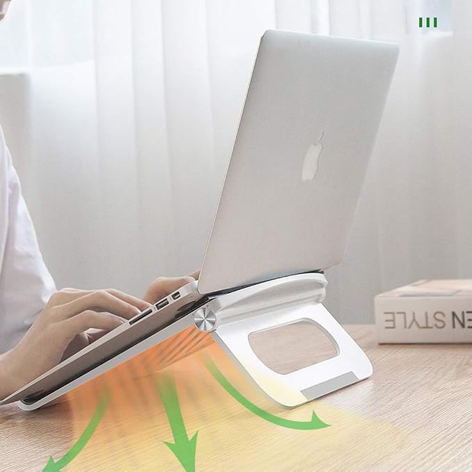 Laptop Stand for Desk Stable Foldable Adjustable Multi-Angle Desktop Holder | Computer Ventilated Lapdesks Riser for Mackbook, Lenovo, Dell, iPad, HP - Within 17' (pink) - Image 6