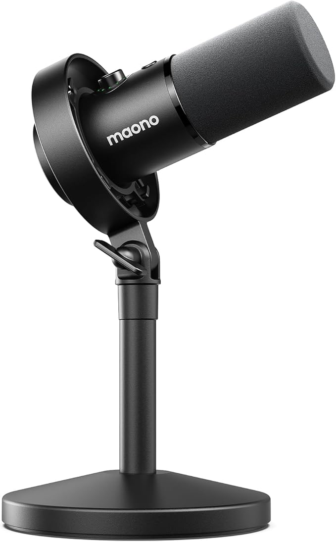 MAONO Dynamic Microphone-XLR USB Podcast Recording Mic with 192kHz/24bit | for Vocal Recording, Content Creation, Home Studio, Voiceover, with Noise Reduction, Mic Gain, Monitoring, Mute, PD300XT by MAONO