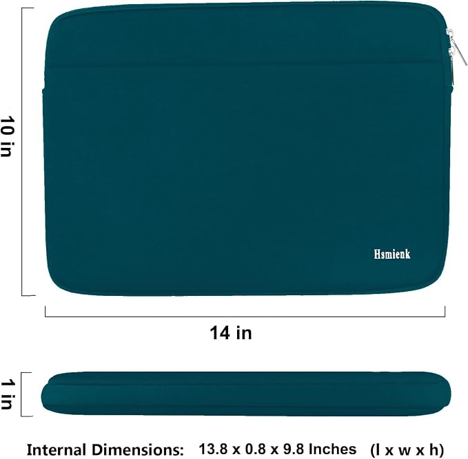 Laptop Case 14 inch, Durable Shockproof Protective Notebook Cover Bag with Accessory Pocket, Carrying Laptop Sleeve Compatible for MacBook HP Lenovo Dell Asus Acer, Cyan Color - Image 3