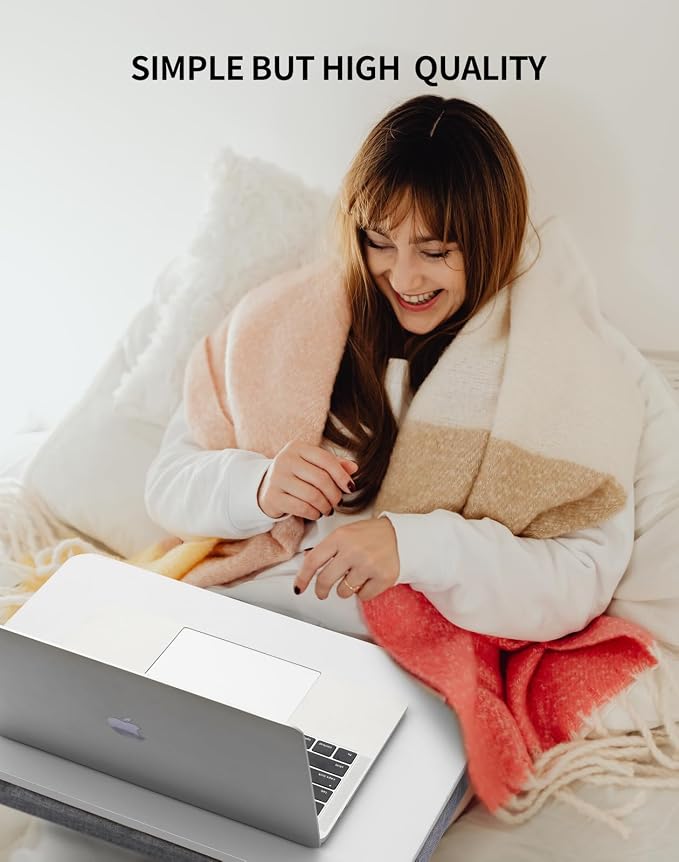 ZEAPTAC Portable Lap Laptop Desk with Pillow Cushion, Fits up to 15.6 inch Laptop, Lap Stand for Bed & Couch & Carpet, Book Tablet/Drawing Board/Computer Laptop Stand - White - Image 4