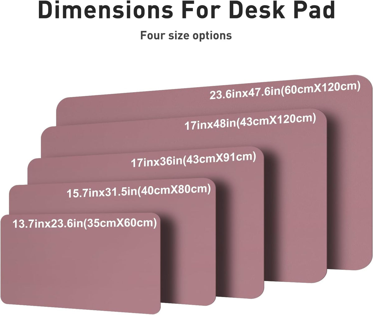 Aothia Faux Leather Desk Mat – Large Mouse Pad, Non-Slip PU Leather Blotter, Waterproof Writing Surface for Office and Home (Dark Pink, 47.2" x 23.6") - Image 5