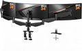 Triple Monitor Mount for 17 to 34 inch Screens, Holds up to 26.45lb, Adjustable Triple Monitors Stand for Desk with Tilt, Swivel, Rotation, Clamp & Grommet Kit, VESA 75/100mm, Black, MDX003P by Bracwiser