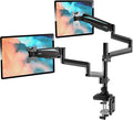 EUREKA ERGONOMIC Dual Monitor Stand, Fully Adjustable Gas Spring Double Monitor Arms for PC Computer Screen 13 to 32 inch up to 17.6 LBS W VESA 75x75mm,100x100mm C Clamp Grommet Base, Black by EUREKAERGONOMIC