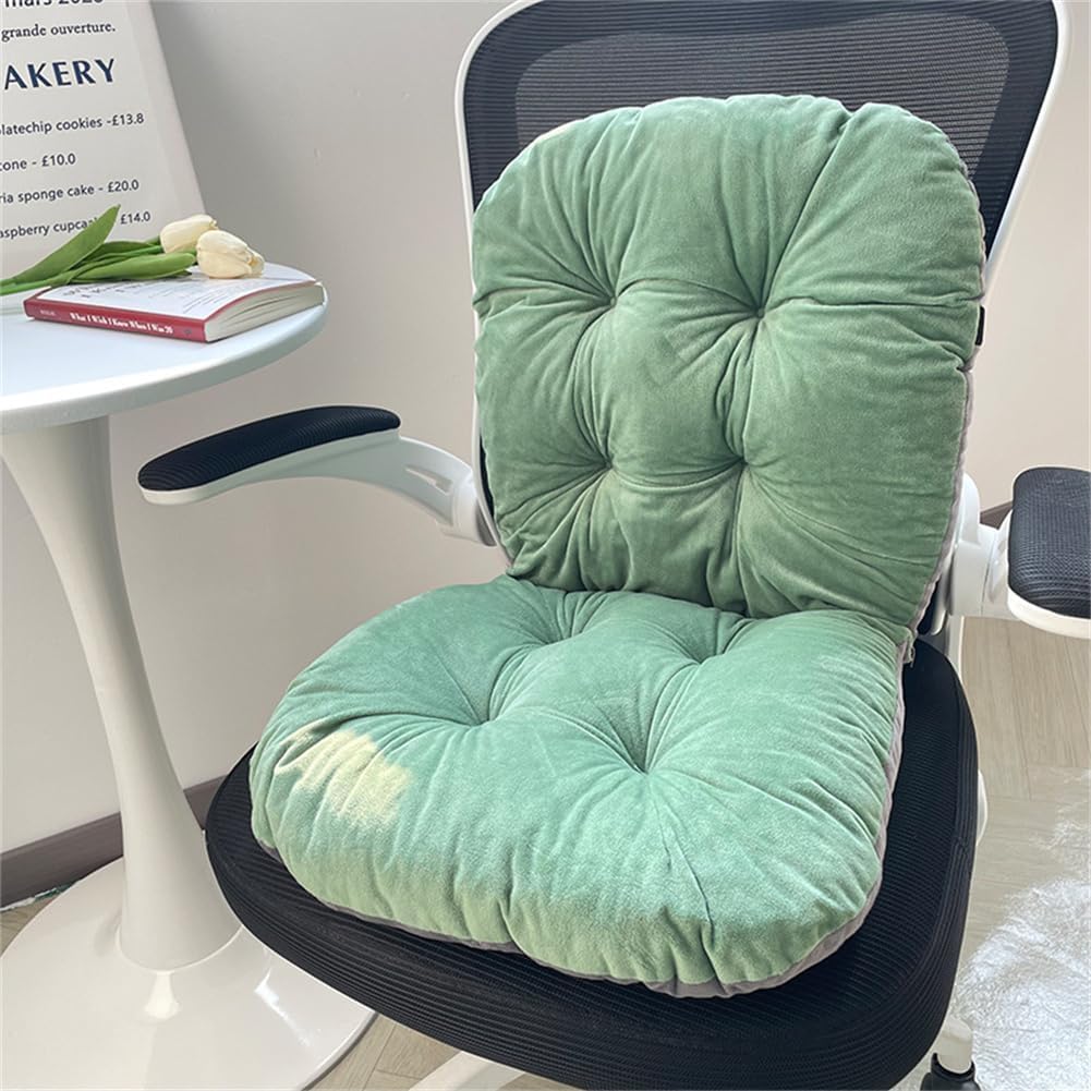 LYFJMUS 17x17 inch Office Chair Cushion for Back and Butt Desk Chair Cushion with Back Support for Office Dining Game Outdoor Chair Cushions (Green) by LYFJMUS