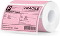 MUNBYN 4x3 Thermal Labels, 500 Sheets/1 Roll, Pink by MUNBYN