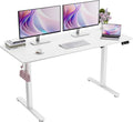 55"x24" Standing Desk, Height Adjustable Sit-Stand Office, White | Electric Adjustable Standing Desk, Sit to Stand Computer Office Desk with Splice Board, Memory Preset, Lifts 28''-46.5" by ERGOMAKER