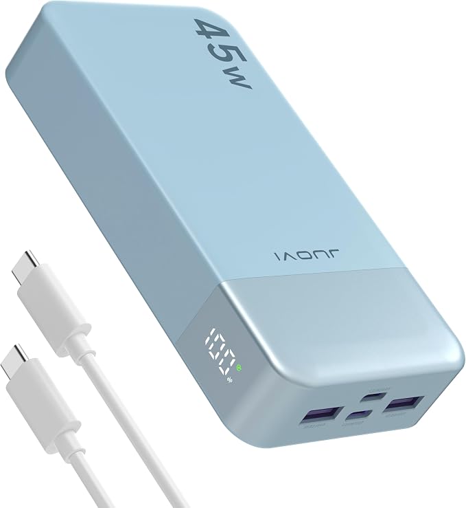 JUOVI Power Bank 45W 20000mAh Portable Charger USB C, PD QC Fast Charging 4-Port(2C+2A) External Battery Pack with LED Display, for iPhone 15 16 MacBook ipad | PD QC Fast Charging with 4 USB Ports(2C 2A), LED Display External Battery Pack for iPad Tabl... by JUOVI