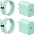 iPhone 17 16 15 Charger Fast Charging 2+2Pack 20W USB C Wall Charger with 6FT Fast Charging Cable Compatible with iPhone 17/17 Air/17 Pro/17 Pro Max/iPhone 16/15 Series, iPad Pro/AirPods - Green by Coreykin