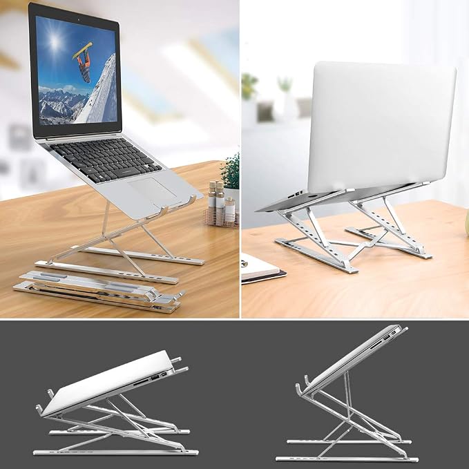 Laptop Stand Adjustable Portable Aluminum for 10" - 17" Laptop Tablet - Image 2