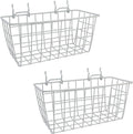 Pegboard Baskets 2 Pack Peg Board Metal Shelves Organizers (Medium, White) by G.CORE