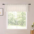 Cream Sheer Valances for Windows 2 Panels 14 Inch Length 52" Width | Window Topper Valance for Cafe Kitchen, Small Window Decor for Bedroom Living Room, Rod Pocket, Each Panel 52W x 14L by OWENIE
