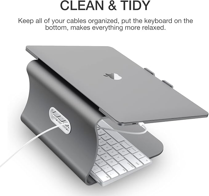 Laptop Stand Aluminum Cooling Computer Stand Holder for Apple MacBook Air Pro 11-16" Laptops (Gray) - Image 3