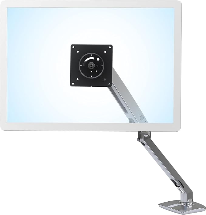 Ergotron – MXV Single Monitor Arm, VESA Desk Mount – for Monitors Up to 34 Inches, 7 to 20 lbs – Polished Aluminum - Image 2