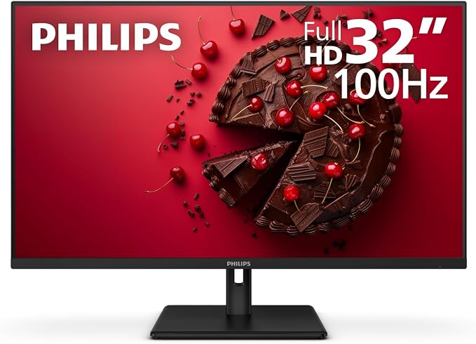 Philips 32 Inch Computer Monitor FHD 100Hz VA, 32E1N1100L | 1920×1080 LED Monitor, 1ms MPRT, HDMI 1.4, VGA, VESA, Adaptive Sync, Flicker-Free, 4yr Advance Replacement Warranty by Unknown