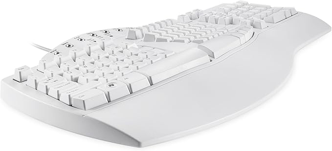 Perixx PERIBOARD-512W Periboard-512 Ergonomic Split Keyboard - Natural Ergonomic Design - White - Bulky Size 19.09"X9.29"X1.73", US English Layout - Image 2