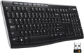 Logitech K270 Full Size Wireless Keyboard for Windows - Black | Full-size keyboard with number pad, 8 multimedia keys, includes USB-A receiver, 2-year battery, compatible with PC, laptop by Unknown