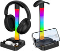 Headphone Stand with Charger,Gaming Headset stand with RGB Light Mode,For Airpod Max Stand,Desk Lamp,Phone Holder,Tablet Holder,desktop organizer,Gifts for Gamers & Music Lover(Black) by Tascaquin