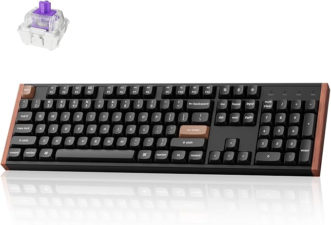 Keychron K10 HE Full-Size Hall Effect Keyboard Wireless, Rapid Trigger | Hot-Swappable Magnetic Switches Adjustable Actuation 2.4 GHz Bluetooth USB-C PBT Keycaps QMK Custom RGB Aluminum Wood Frame by Keychron