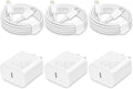 20W Fast Charger for iPhone 14/13/12 [3-Pack, MFi Certified] | USB-C PD power adapter with 10Ft cable, compatible with iPhone 14/13/12/11/Pro Max/Pro/Plus/Mini, iPad & more by CXX
