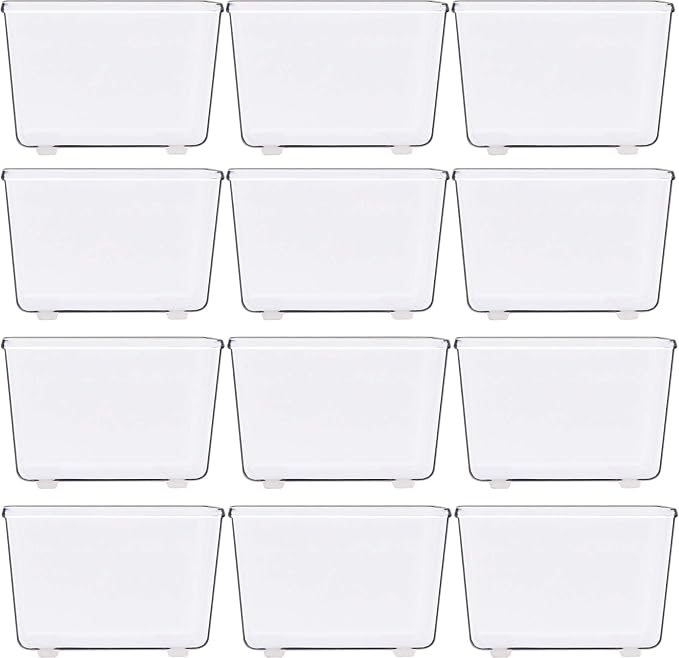 Simple Houseware Clear Desk Drawer Organizer, 3.25"x 3.25", 12 Packs | For Desk, Office, Bathroom, Makeup, and Craft Storage - Image 2