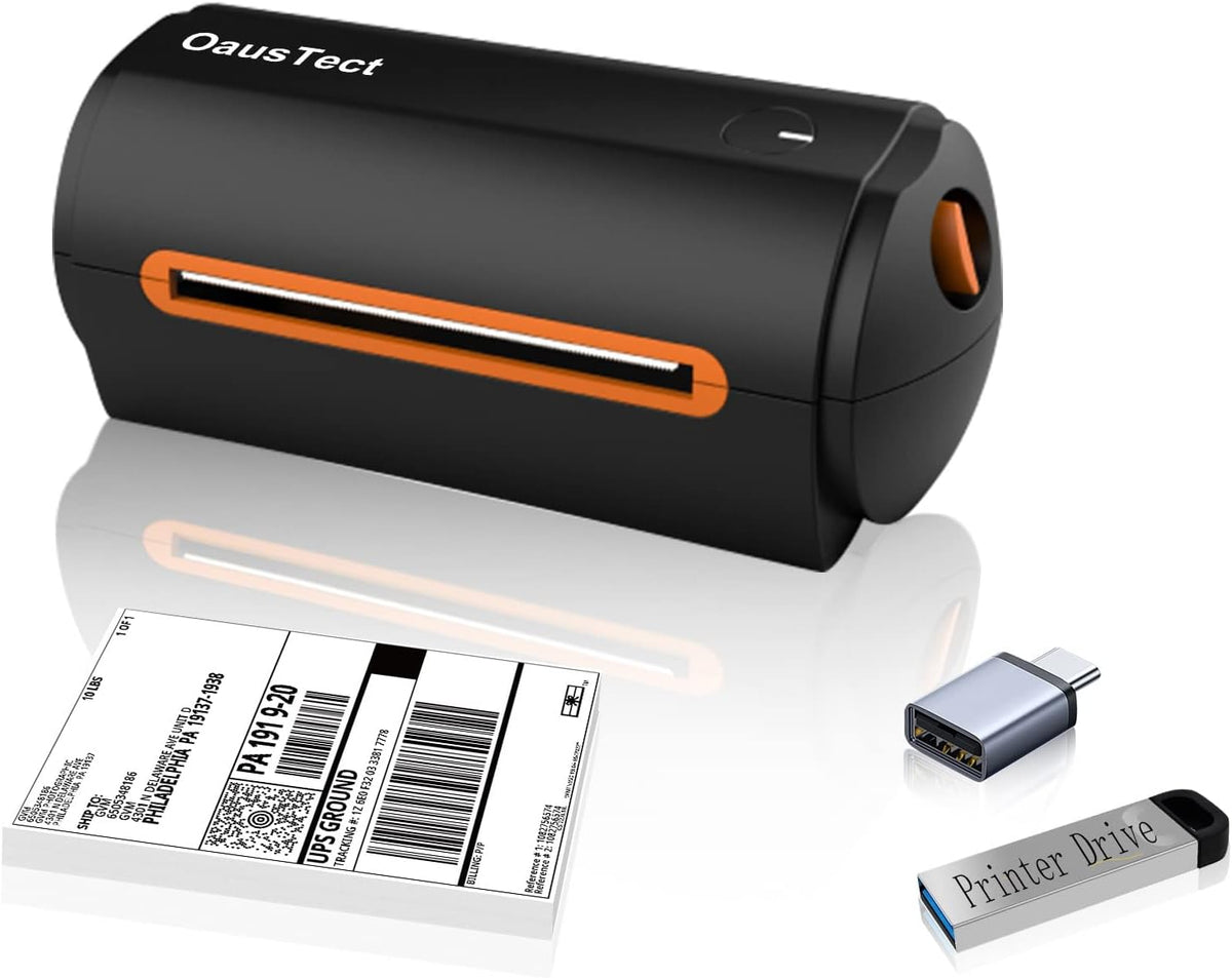 OausTect Shipping Label Thermal Printer Thermal Label Printer for Printing 4x6 Label Media, Lightweight USB Barcode Printer for Shipping Packaging, 150mm/sec High Speed Desktop Label Printer by OausTect