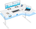 Klicelor L Shaped Standing Desk 55 x 31.5 Inch, Electric Height Adjustable Corner Desk for Home Office Workstation, Ergonomic Sit Stand Computer Table with Memory Controller, White by Unknown