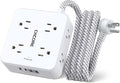 Surge Protector Power Strip - CHCORE 6Ft Braided Extension Cord with 8 Outlets with 4 USB (2 USB C) Charging Ports, Flat Plug Multi Plug Outlet Extender Charging Station for Home Office, ETL, White by Unknown