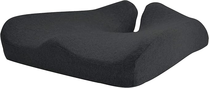 Cushion Lab Patented Pressure Relief Seat Cushion for Long Sitting Hours on Office & Home Chair - Extra-Dense Memory Foam for Soft Support. Car Pad for Hip, Tailbone, Coccyx, Sciatica - Black - Image 8