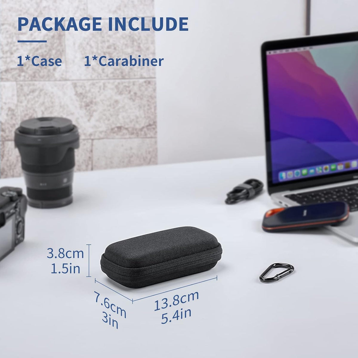 Yinke Hard Case for SanDisk Extreme Pro/SanDisk Extreme Portable External SSD 500GB 1TB 2TB, Travel Case Protective Cover Storage Bag - Image 4