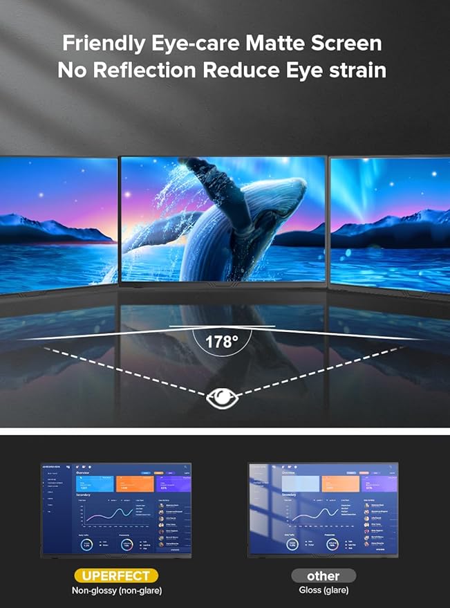 UPERFECT True 4K Portable Monitor QLED, 15.6” 600 Nits 100% AdobeRGB | UHD 3840x2400 Laptop Monitor, USB-C & MINI HDMI & Smart Case, Eye Care, Travel Screen for Computer, PC, Game Consoles - Image 7