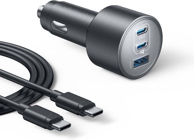 Anker 167.5W Max 3-Port Ultra-Compact USB C Fast Charging Car Charger | Fast Charging Adapter for MacBook Pro / Air, iPhone 17 / 16 / 15 Series, Samsung S25, iPad Pro, AirPods, and More by Unknown