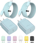 Type C Charger Fast Charging,USB C Charger,25W Samsung Super Fast Charger | for Samsung Galaxy S26/S25/S24/S23/iPhone 17/16/15 Series,Android,with 10FT Extra Long USB C Cable (2-Pack with 2 Cable Blue) by NOVOBIT