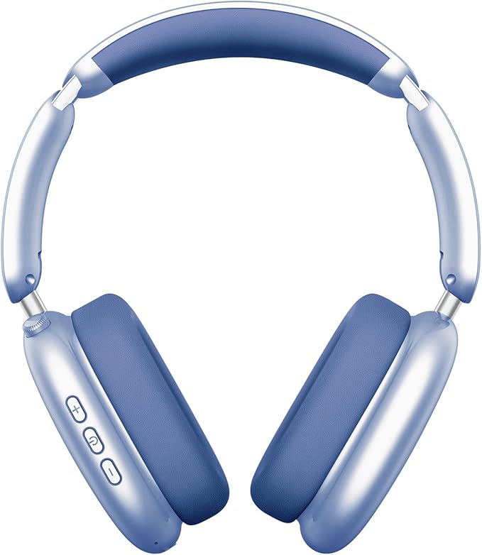 Wentronic Y02 Active Noise Cancelling Wireless Headphones, Blue | Over-Ear, Bluetooth, 60H Playtime,Crystal Clear Calls, Hi-Res Audio, Big Bass, Foldable Lightweight for Travel Home Office by Wentronic