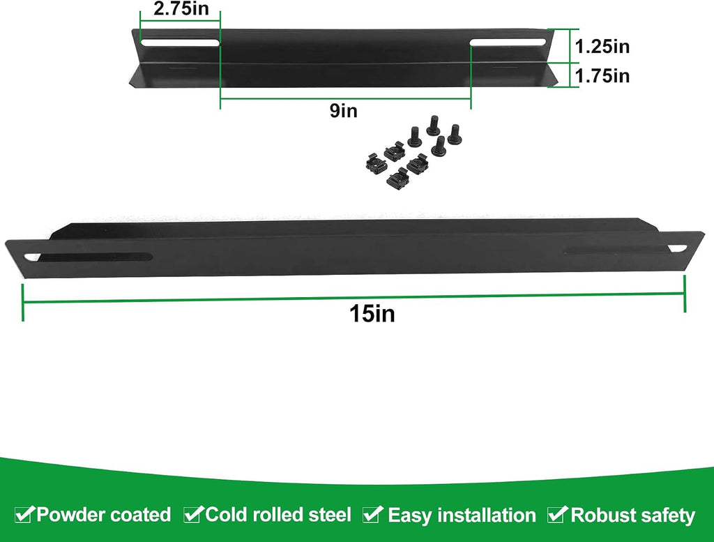 GlobalRack 15in Server Rack Rail Shelf Rail,L-Shape Pair, Heavy Steel - Image 2