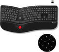 X9 Performance Ergonomic Wireless Keyboard with Trackball - Rechargeable, Backlit, Built in Mouse Buttons - 2.4G Split Keyboard Wireless for Windows PC and Chrome - All in One Typing Solution by X9Performance