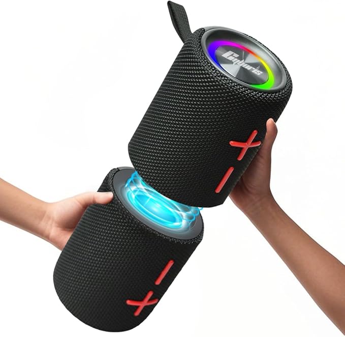 2 in 1 Magnetic Dual Splittable Bluetooth Speaker, 40W Portable Wireless Speakers with Deep Bass, IPX6 Waterproof, Bluetooth 5.3, 24H Playtime, 360° Stereo Sound for Home, Outdoor, Party, Travel by CYBORIS