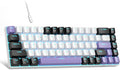 MageGee Portable 60% Mechanical Gaming Keyboard, MK-Box LED Backlit Compact 68 Keys Mini Wired Office Keyboard with Red Switch for Windows Laptop PC Mac - White/Purple by MageGee