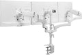 VIVO 17 to 32 inch Triple Pneumatic Monitor Mount, 2 Pneumatic Arms, 1 Fixed, Adjustable Swivel, Rotation, Heavy Duty VESA Desk Stand with C-clamp, Max VESA 100x100, White, STAND-V300GW by Unknown