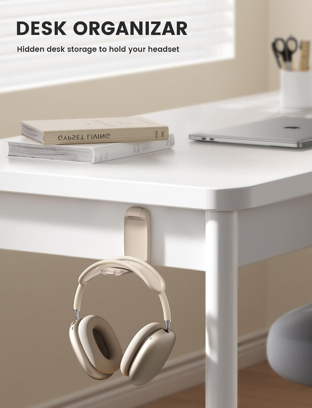 Lamicall Headphone Stand, Sticky Headset Holder, Foldable Headphone Holder - Image 3