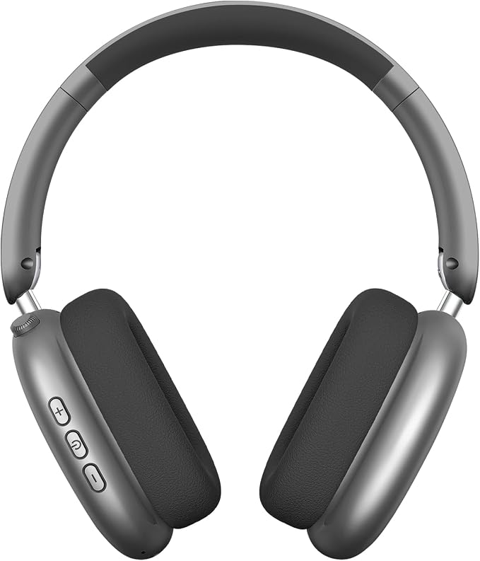 Wentronic Y01 Wireless Noise Canceling Headphones Bluetooth 5.3 Over Ear Headphones with Microphone, Hi-Res Audio, 48H Playtime, Foldable Comfortable Earpads,Compatible with iOS,Android,PC, Space Grey by Wentronic